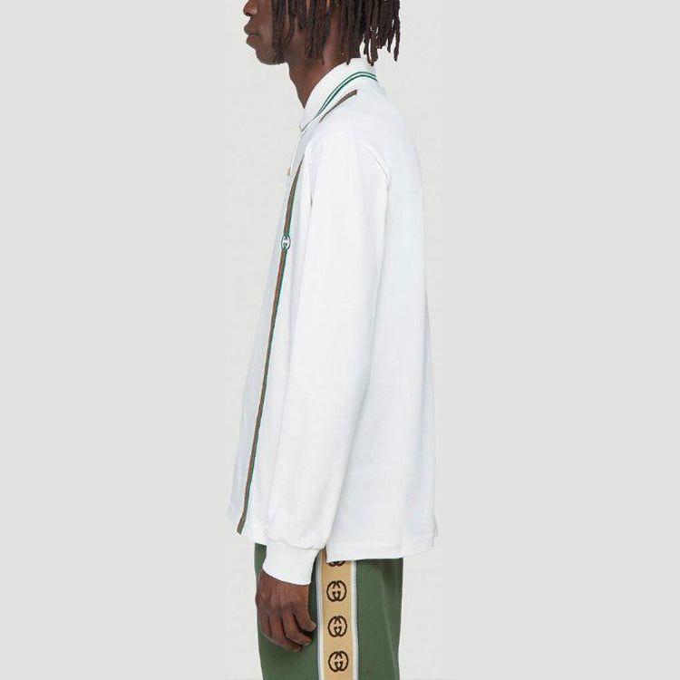 GUCCI Long Sleeve Stripe Jersey Polo 'White' 628338-XJCQR-9061 sold by KicksCrew product image thumbnail 5
