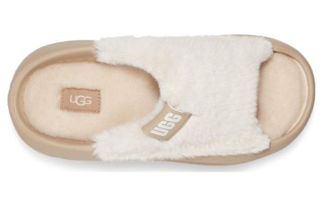 (WMNS) UGG FoamO UGGplush Slide 'Mustard Seed' 1143849-MDSD sold by KicksCrew