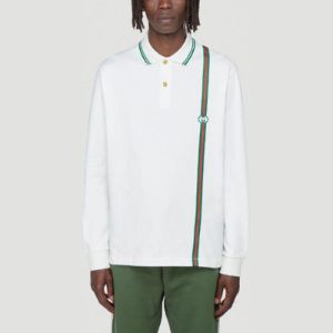 GUCCI Long Sleeve Stripe Jersey Polo 'White' 628338-XJCQR-9061 sold by KicksCrew