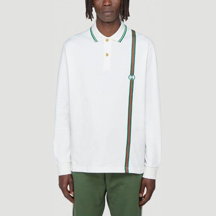 GUCCI Long Sleeve Stripe Jersey Polo 'White' 628338-XJCQR-9061 sold by KicksCrew product image thumbnail 3