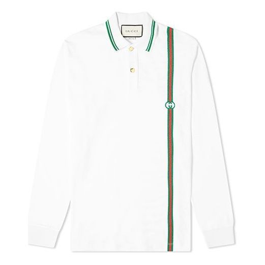 GUCCI Long Sleeve Stripe Jersey Polo 'White' 628338-XJCQR-9061 sold by KicksCrew