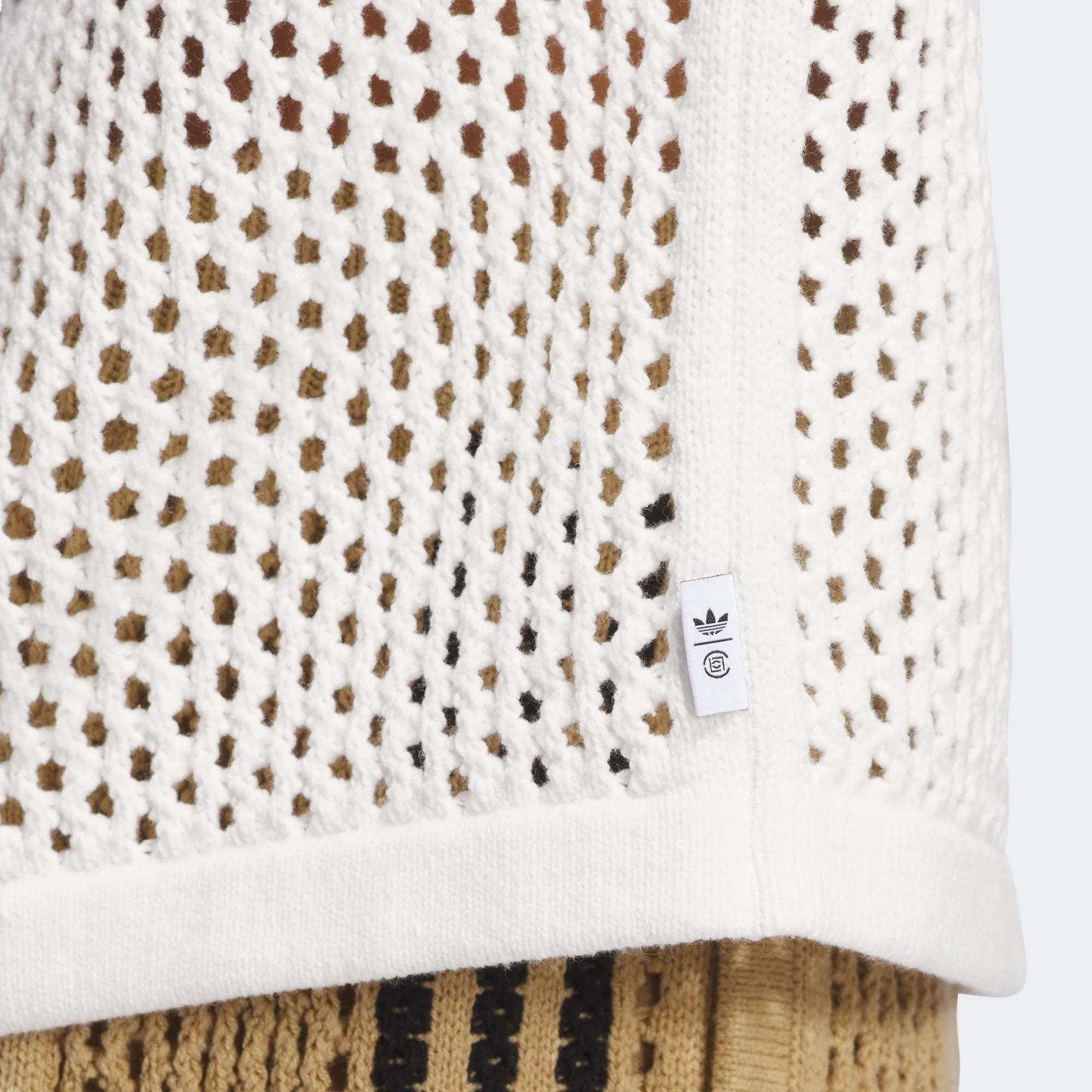 adidas x CLOT FW24 Crochet Polo Shirt Asia Sizing 'Core White' JE9594 sold by KicksCrew product image thumbnail 3