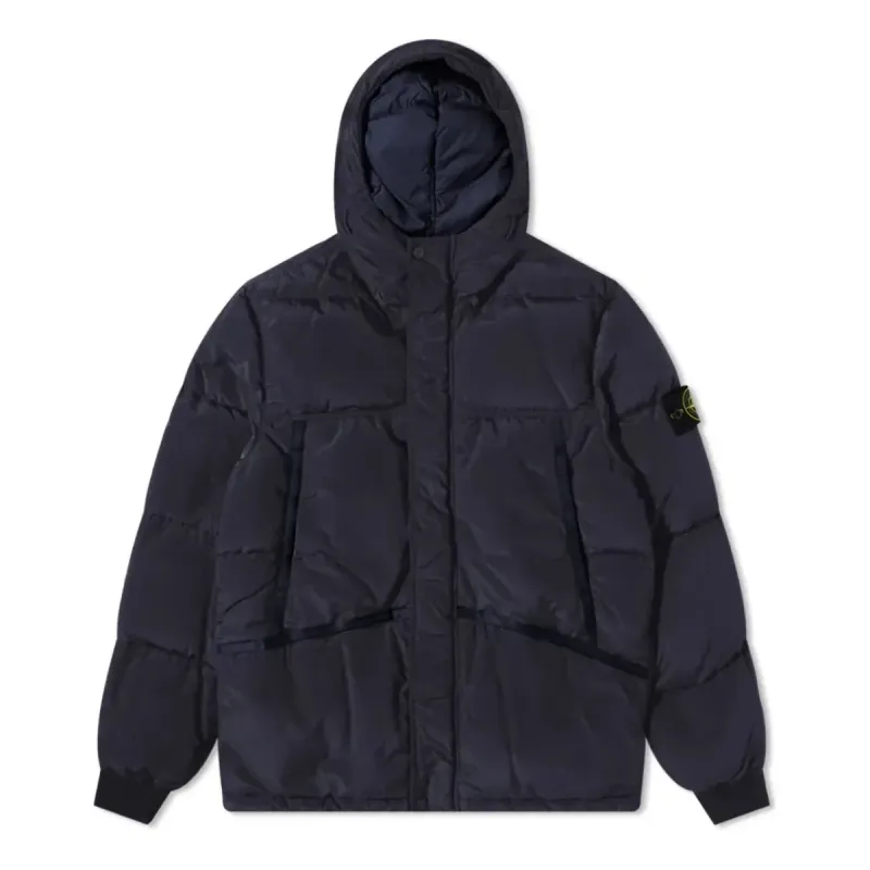 STONE ISLAND Nylon Badge Logo Down Jacket 'Ink' 751544508-V0026 sold by KicksCrew