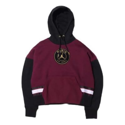 (WMNS) Air Jordan x Paris Saint-Germain Fleece Hoodie 'Bordeaux' CU5282-610 sold by KicksCrew