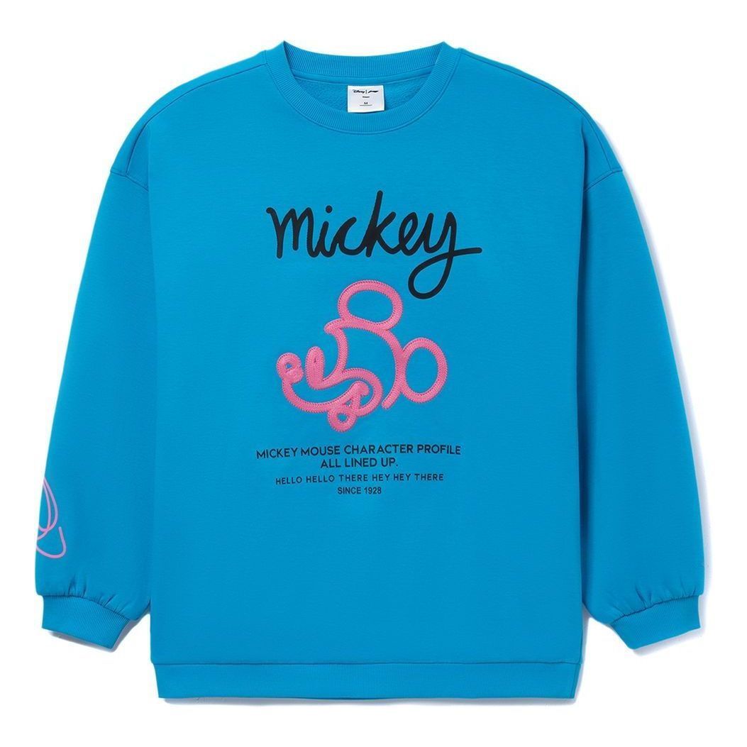 (WMNS) Li-Ning x Disney Mickey Mouse Graphic Sweatshirt 'Blue' AWDRD64-3 sold by KicksCrew