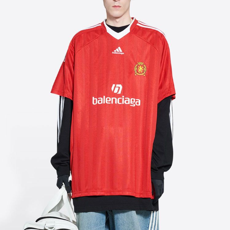 Balenciaga x adidas Soccer T-Shirt Oversized 'Red' 723663TNV136400 sold by KicksCrew product image thumbnail 3