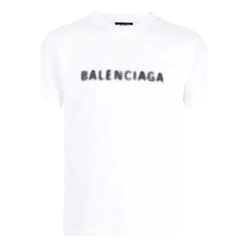 Balenciaga Blurred Logo T-Shirt 'White Black' 661705TKVD59040 made by Balenciaga
