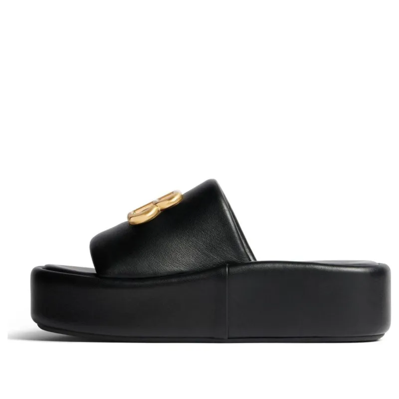 (WMNS) Balenciaga Rise Sandals 'Black Shiny Nappa Lambskin' 788494WB7E11080 sold by KicksCrew
