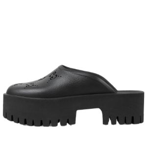 (WMNS) Gucci Platform Perforated G Sandal 'Black Rubber' 663577-JFB00-1000 sold by KicksCrew