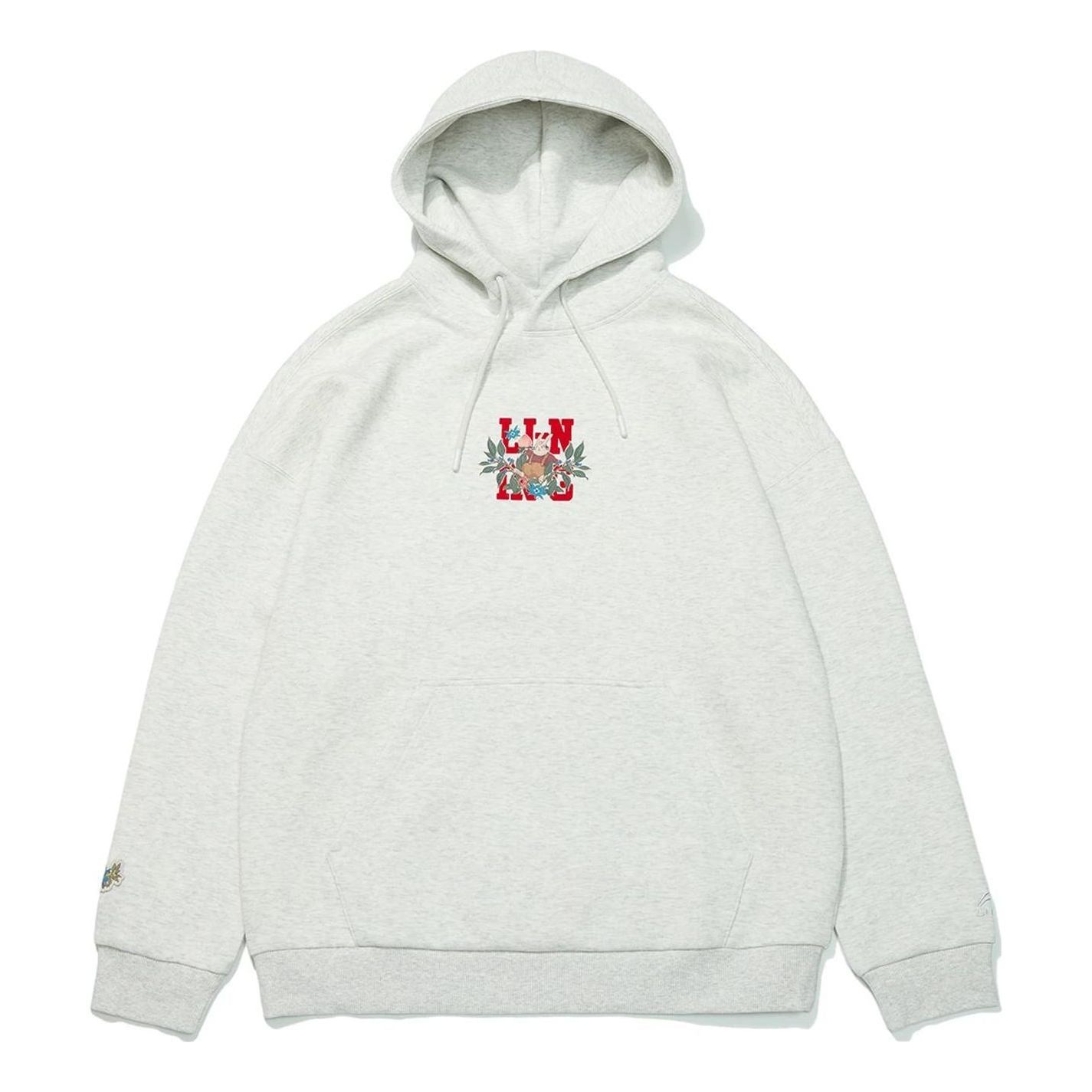 Li-Ning Rijindoujin Cartoon Graphic Hoodie 'Light Grey' AWDT013-7 sold by KicksCrew