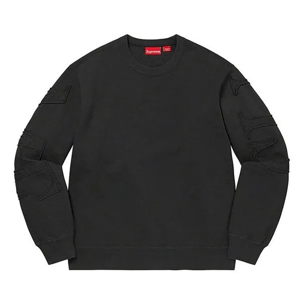 Supreme Tonal Appliqu Crewneck 'Black' SUP-SS22-863 sold by KicksCrew