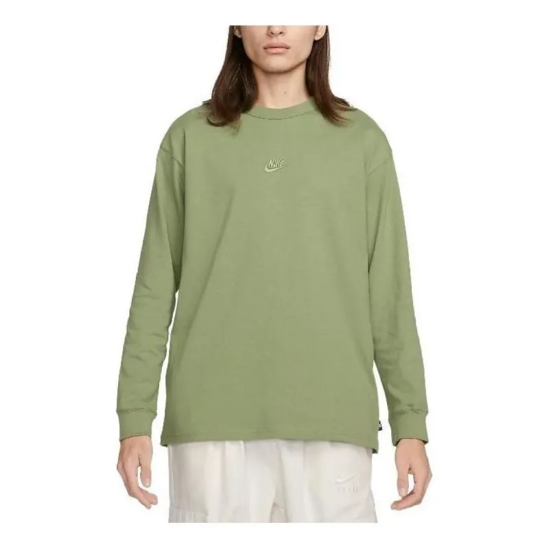 Nike Sportswear Premium Essentials Long-Sleeve T-Shirt 'Oil Green' DO7390-386 sold by KicksCrew