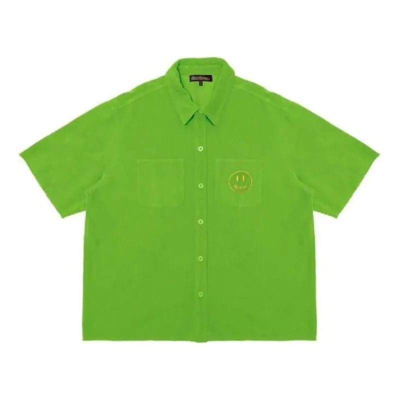Drew House Corduroy Shirt 'Light Green' DR-SS22-159 sold by KicksCrew