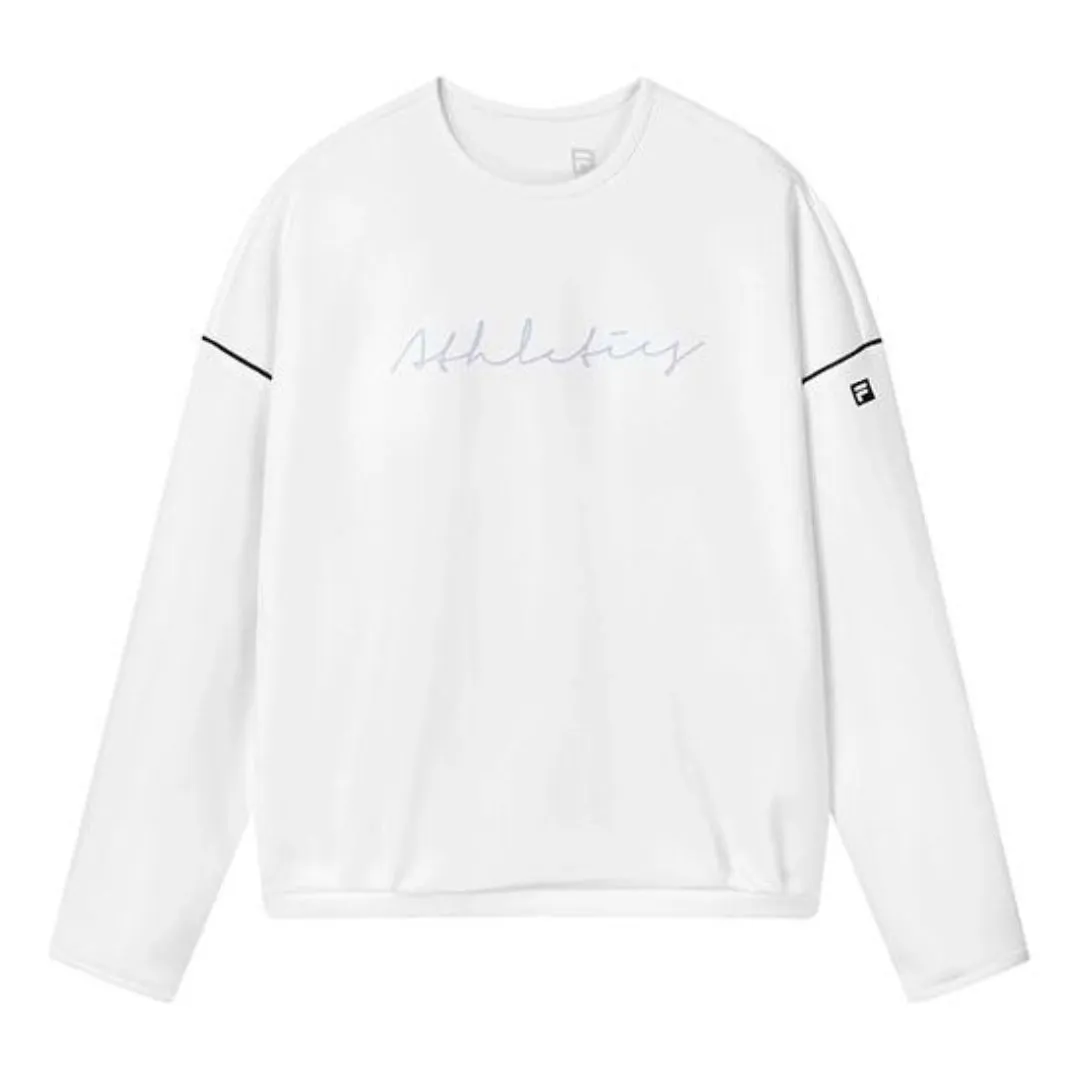(WMNS) FILA Athletics Letter Printed Pullover Sports Sweatshirt 'White' A11W131229F-WT sold by KicksCrew
