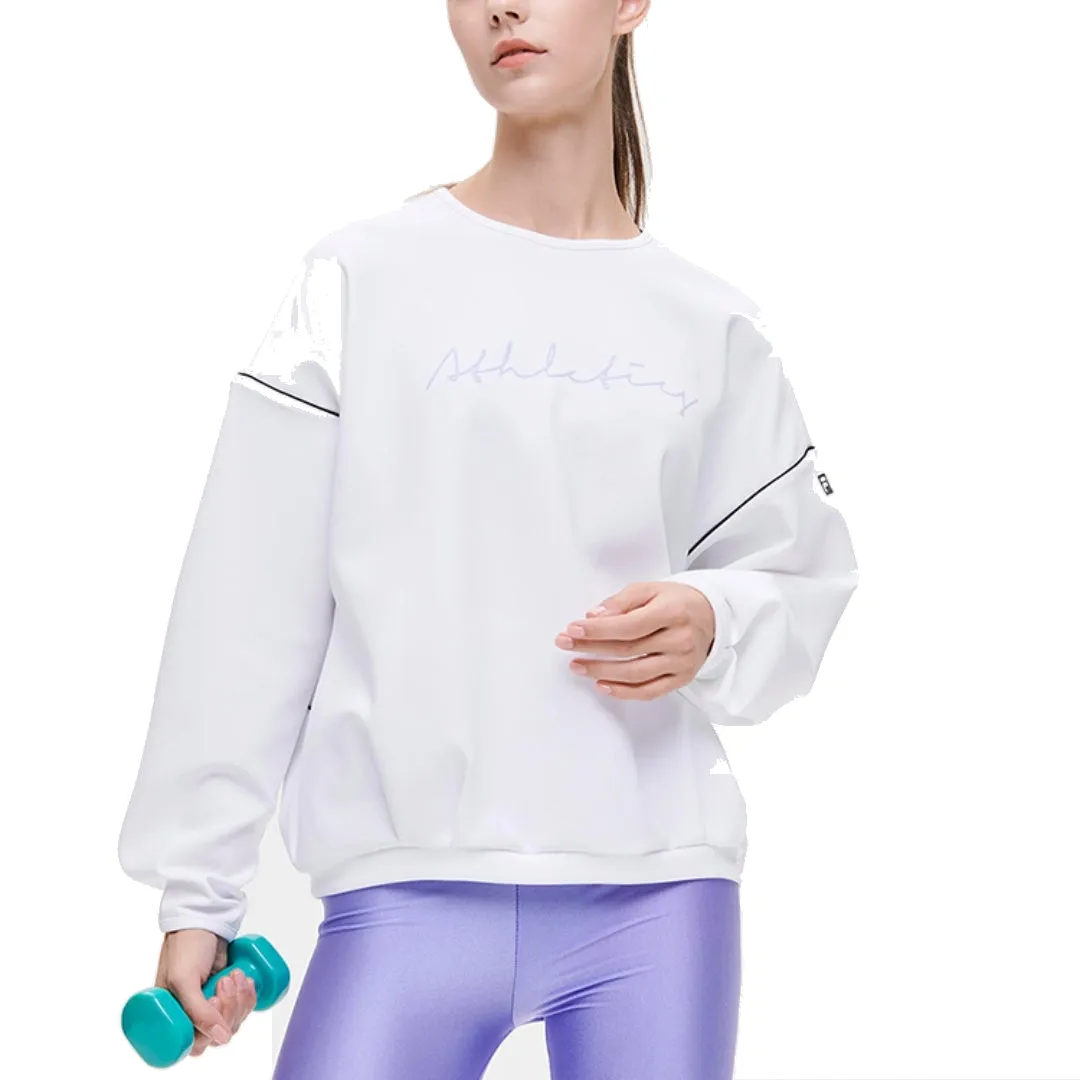 (WMNS) FILA Athletics Letter Printed Pullover Sports Sweatshirt 'White' A11W131229F-WT sold by KicksCrew product image thumbnail 3