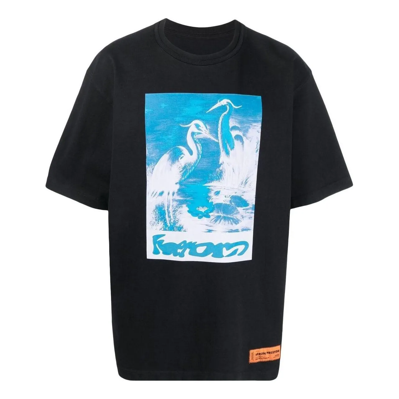 HERON PRESTON OS Herons Captcha T-Shirt 'Black' HMAA026S21JER0061040 sold by KicksCrew