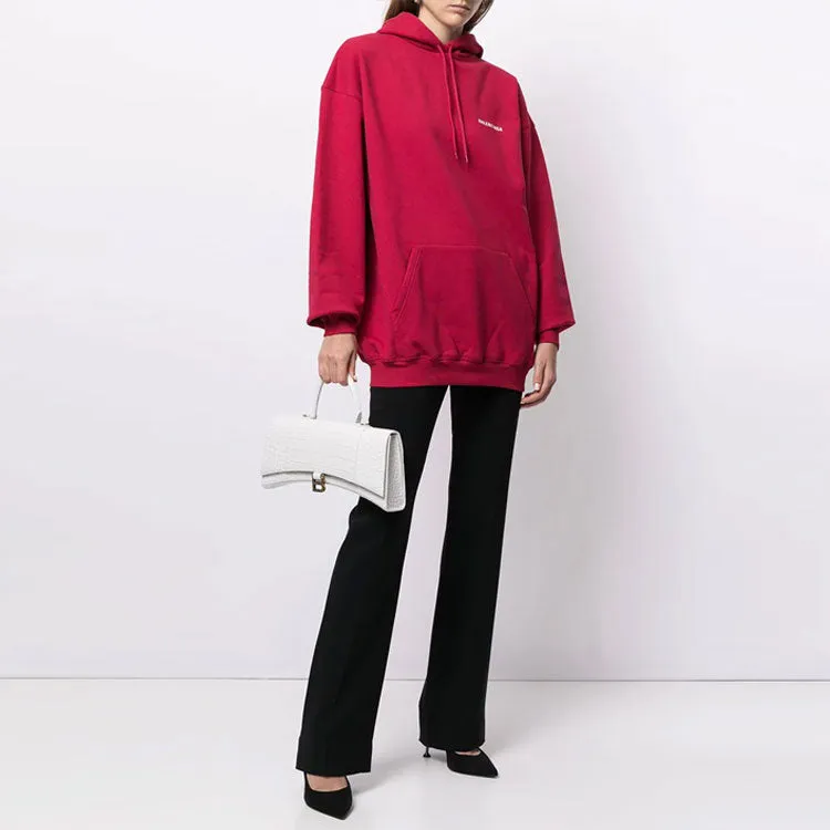 (WMNS) Balenciaga SS21 Logo Medium Fit Hoodie 'Red' 578135TIV846295 sold by KicksCrew product image thumbnail 5