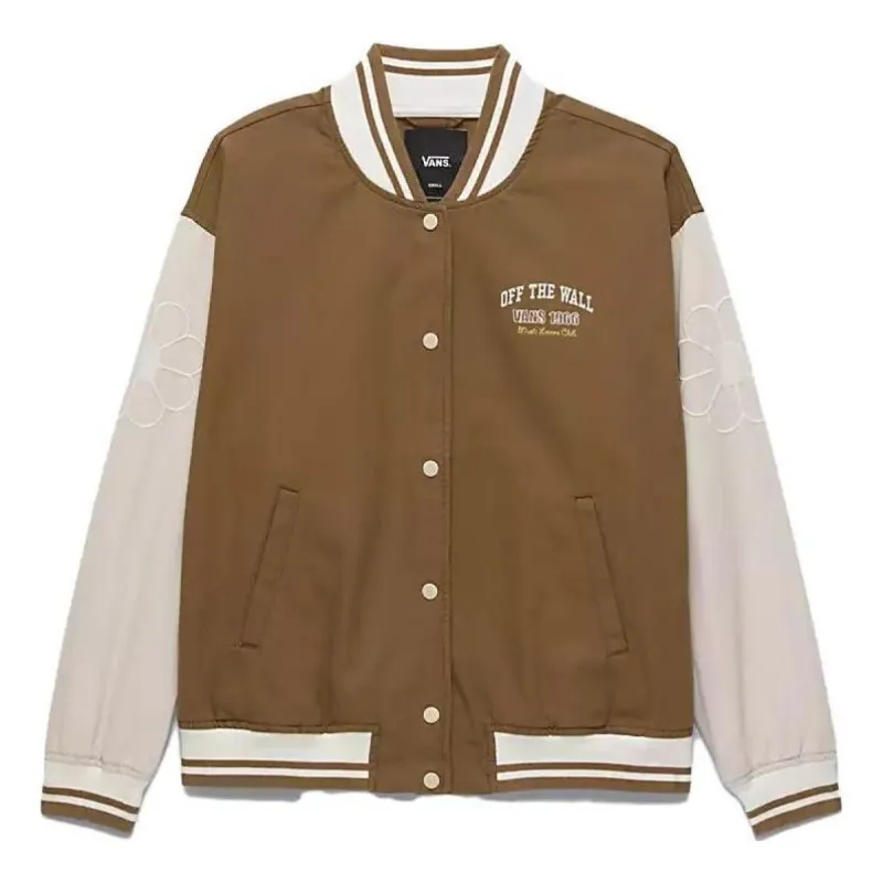 (WMNS) Vans Music Lovers Club Bomber Jacket 'Brown Beige' VN0007580E0 sold by KicksCrew
