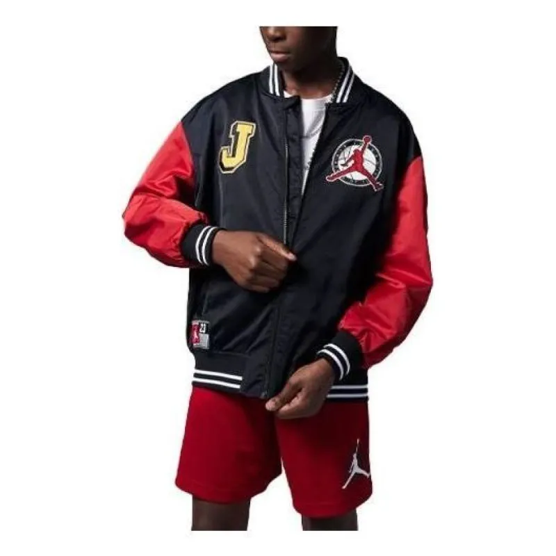 (GS) Air Jordan Jumpman Classic Bomber Jacket 'Black Red' FJ5347-010 sold by KicksCrew