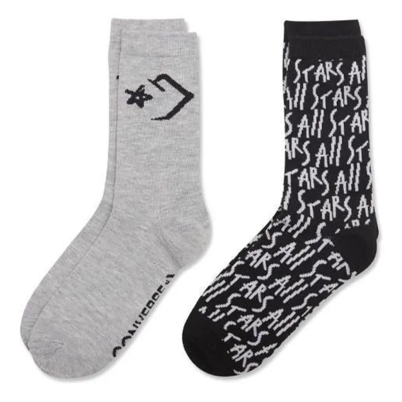Converse All Stars Crew Socks 'Black Grey' 10024438-A01 sold by KicksCrew