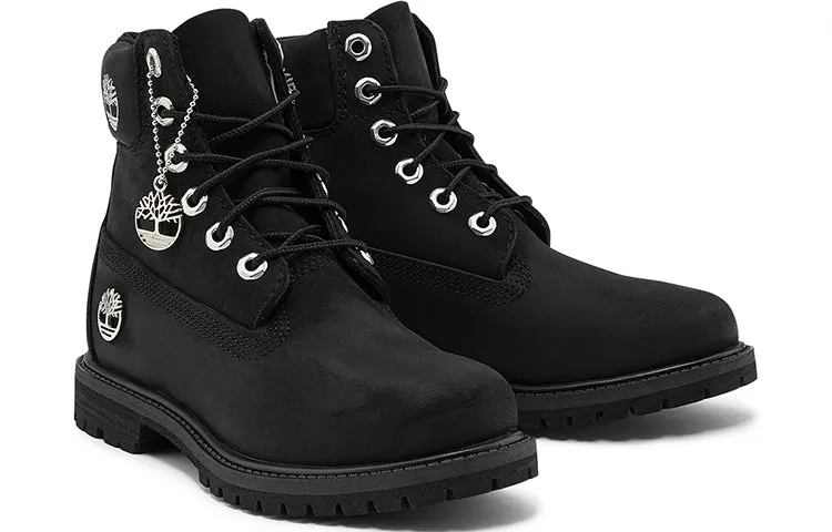 (WMNS) Timberland 6 Inch Premium Waterproof Boots 'Black Nubuck with Silver Logo' A5TYUW sold by KicksCrew product image thumbnail 4