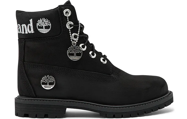 (WMNS) Timberland 6 Inch Premium Waterproof Boots 'Black Nubuck with Silver Logo' A5TYUW sold by KicksCrew product image thumbnail 2