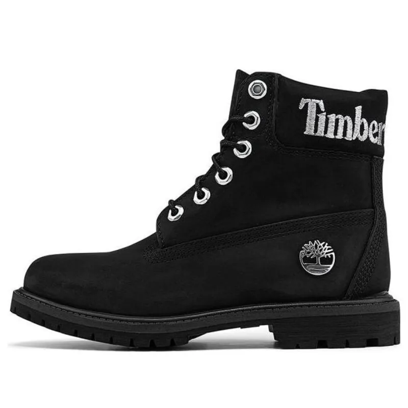 (WMNS) Timberland 6 Inch Premium Waterproof Boots 'Black Nubuck with Silver Logo' A5TYUW sold by KicksCrew