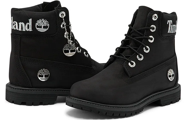 (WMNS) Timberland 6 Inch Premium Waterproof Boots 'Black Nubuck with Silver Logo' A5TYUW sold by KicksCrew product image thumbnail 5