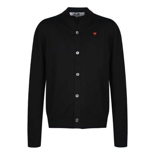 COMME des GARCONS PLAY Cardigan With Small Red Heart 'Black' AZ-N054-051-1 sold by KicksCrew