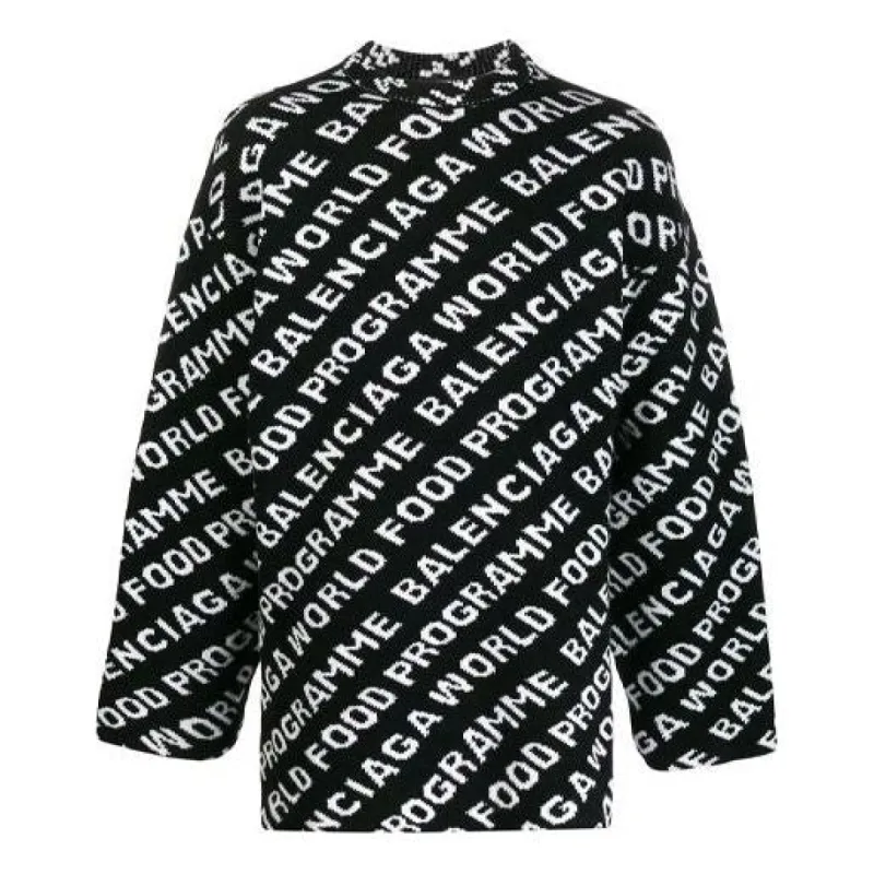 Balenciaga World Food Programme Allover Sweater 'Black' 612957T15651070 sold by KicksCrew