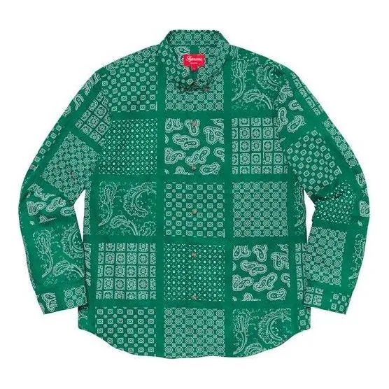 Supreme Paisley Grid Shirt 'Green White' SUP-SS20-662 sold by KicksCrew