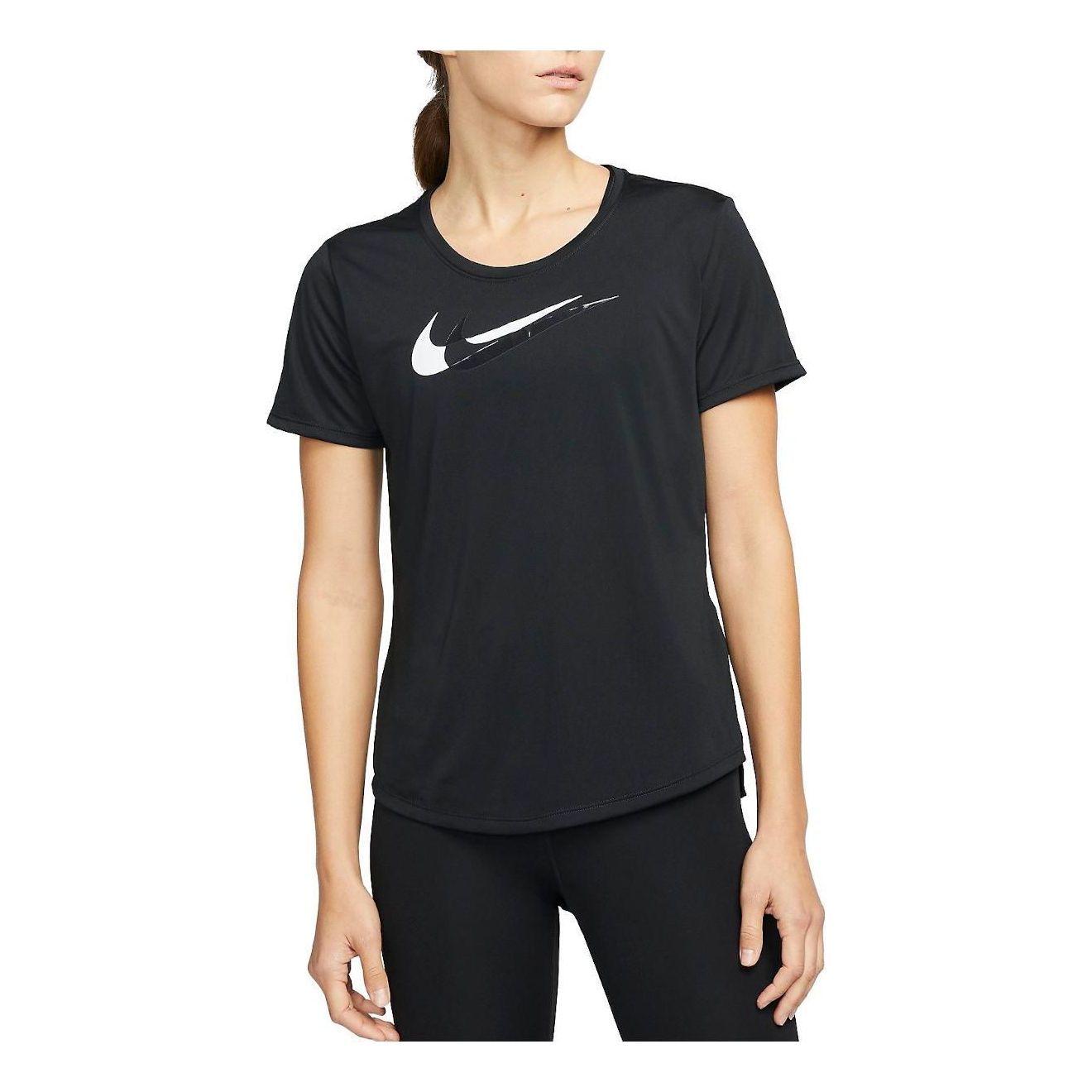 (WMNS) Nike Dri-FIT Swoosh Run Short-Sleeve 'Black' DD6478-010 sold by KicksCrew