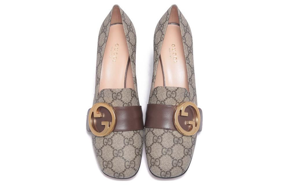 (WMNS) Gucci Blondie pump GG Supreme canvas 'Beige Ebony' 701711-9I650-9769 sold by KicksCrew product image thumbnail 4