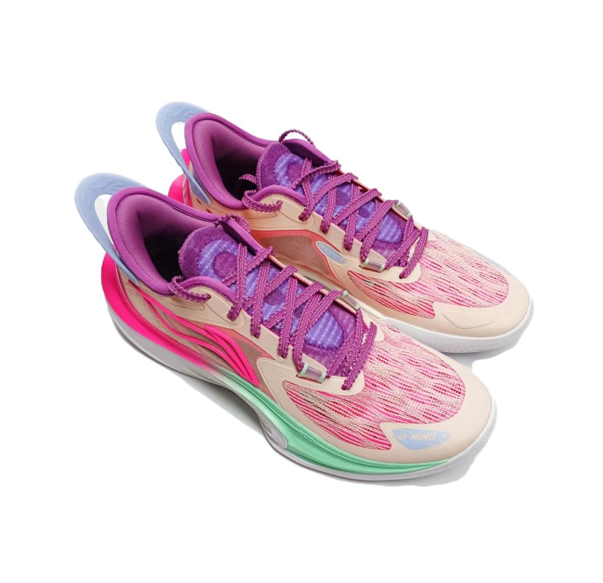 Li-Ning Sonic 11 V2 'Beige Neon Pink Mint' ABAT045-5 sold by KicksCrew product image thumbnail 2
