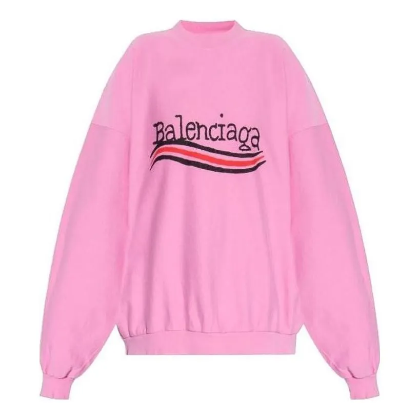 (WMNS) Balenciaga FW23 Logo Sweater 'Pink' 720462TNVE81715 sold by KicksCrew