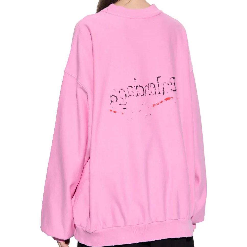 (WMNS) Balenciaga FW23 Logo Sweater 'Pink' 720462TNVE81715 sold by KicksCrew product image thumbnail 3