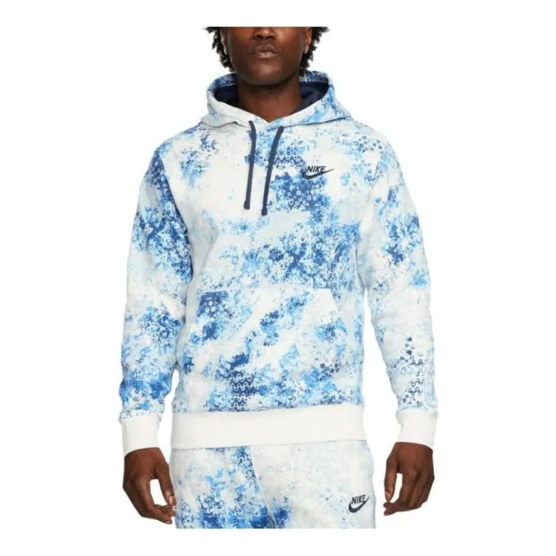 Nike Club Fleece Pullover Hoodie 'White Blue' DZ3065-133 sold by KicksCrew
