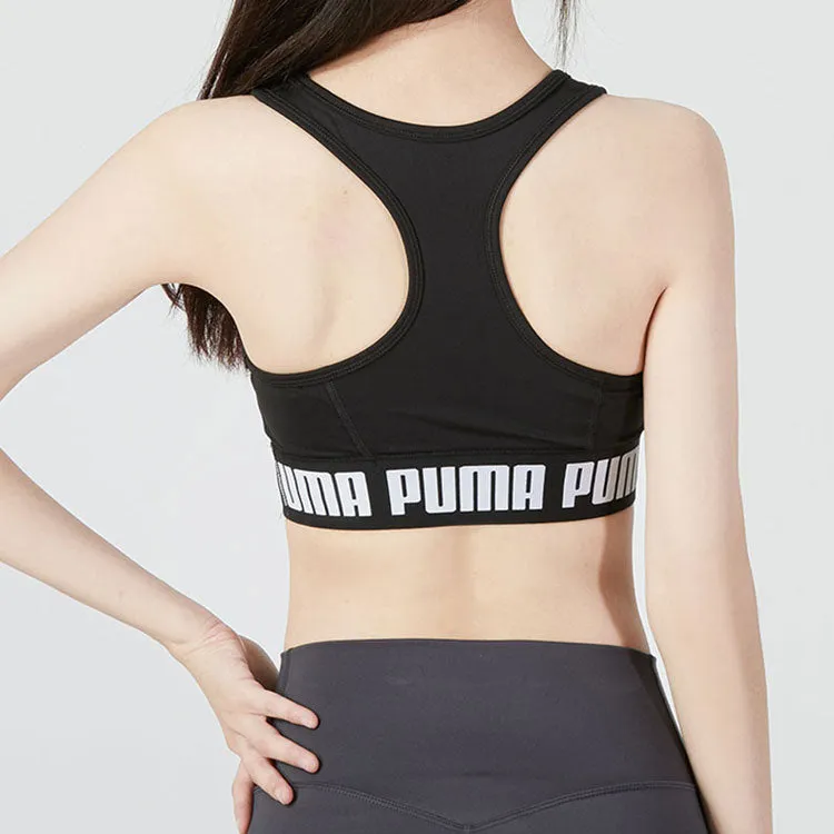 (WMNS) PUMA Training Strong Bra Top Medium Support 'Black' 522001-01 sold by KicksCrew product image thumbnail 4