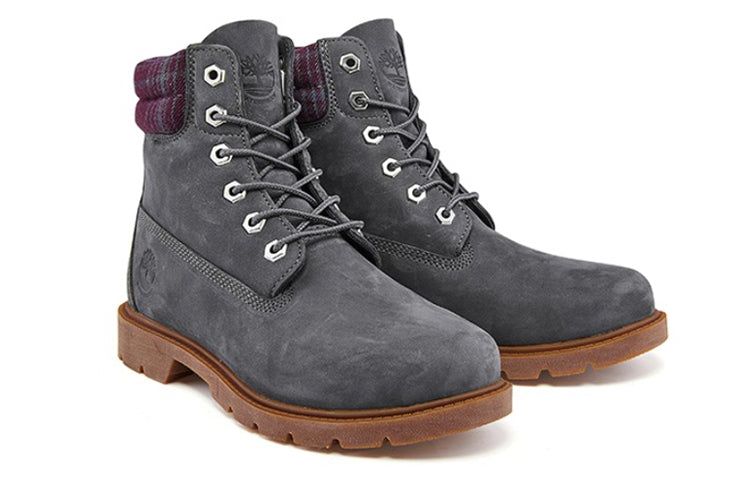 (WMNS) Timberland Linden Woods 6 Inch Waterproof Boots 'Dark Grey and Printed Collar' A2DVS sold by KicksCrew product image thumbnail 4