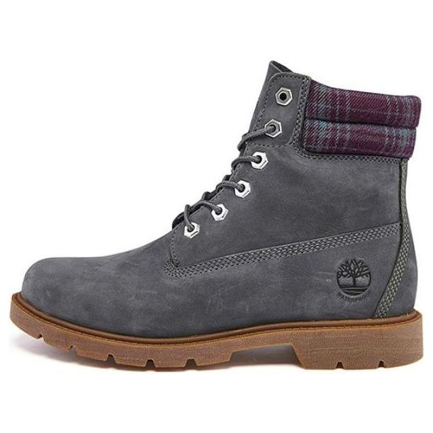 (WMNS) Timberland Linden Woods 6 Inch Waterproof Boots 'Dark Grey and Printed Collar' A2DVS sold by KicksCrew