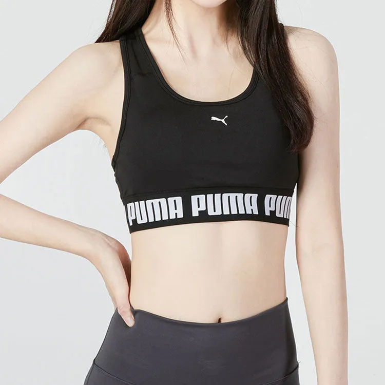 (WMNS) PUMA Training Strong Bra Top Medium Support 'Black' 522001-01 sold by KicksCrew product image thumbnail 3