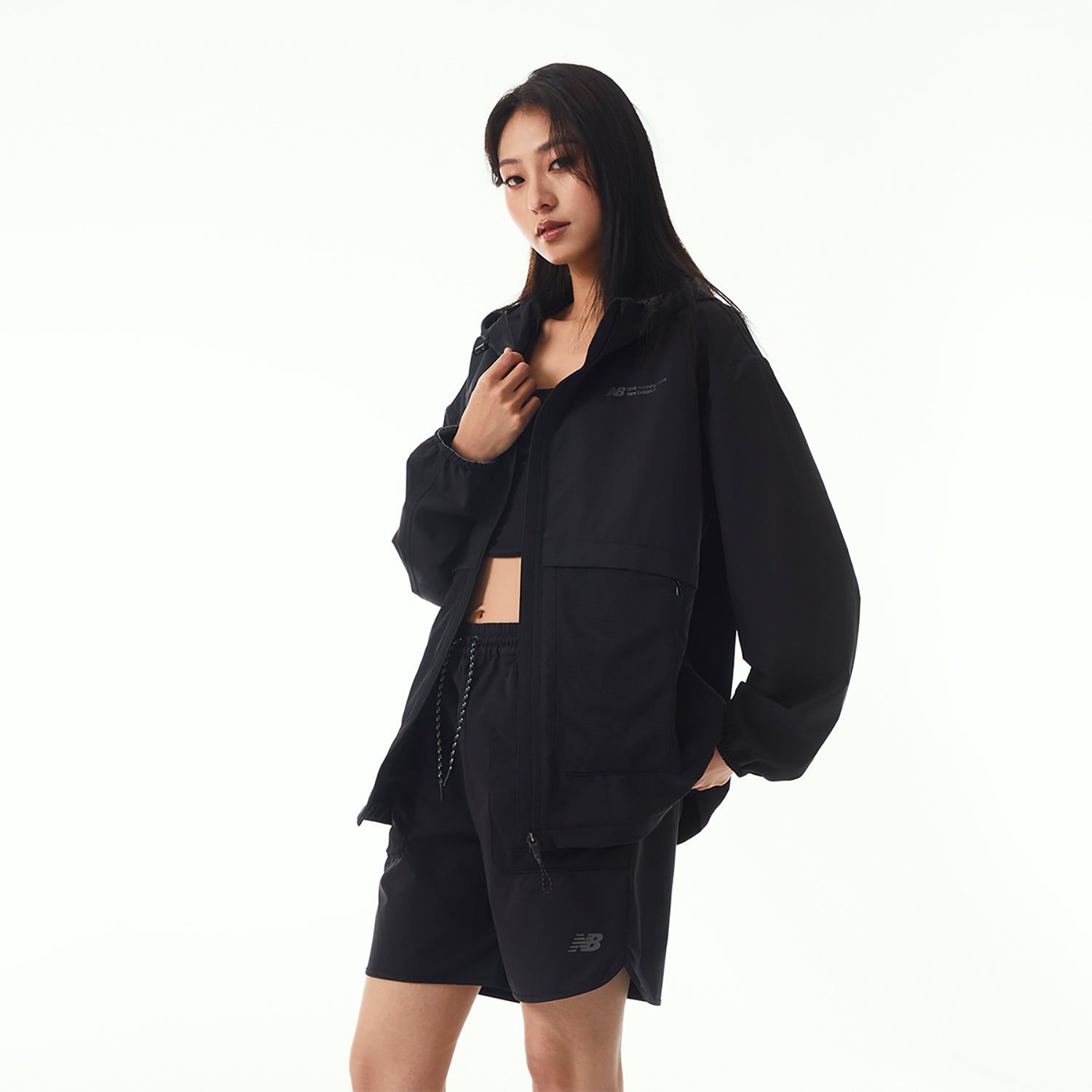 New Balance Woven Hooded Jacket 'Black' NAE24151-BK sold by KicksCrew product image thumbnail 4