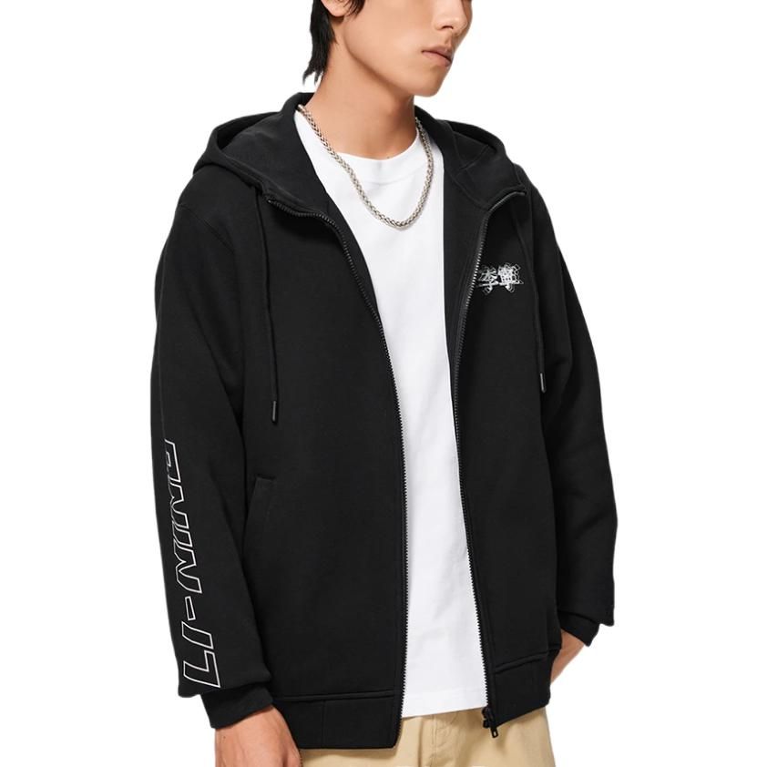 Li-Ning Embroidered Logo Hooded Jacket 'Black' AWDSB29-1 sold by KicksCrew product image thumbnail 4