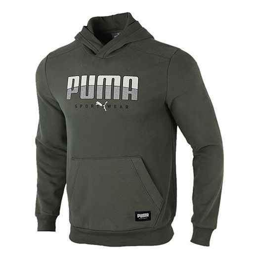 Puma Athletics Hoodie 'Olive Green White' 586543-64 sold by KicksCrew