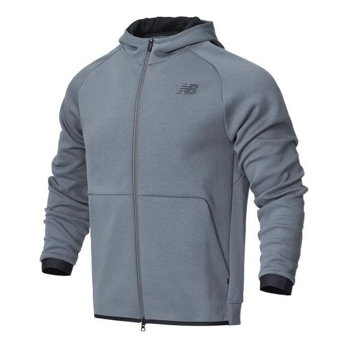 New Balance Logo Sportswear Tech Fleece Windrunner Jacket 'Grey Black' AMJ21178-LED sold by KicksCrew