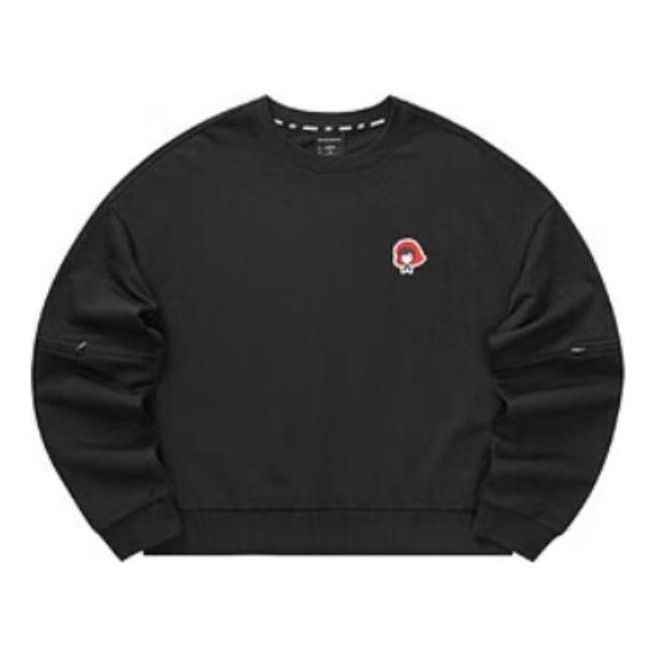 (WMNS) Skechers Casual Crew Sweater 'Black Red' L322W086-0018 sold by KicksCrew