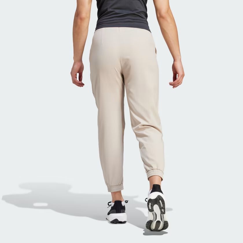 (WMNS) adidas Logo Aeroready Train Essentials Minimal Branding Woven Pants 'beige' IJ5924 sold by KicksCrew product image thumbnail 3