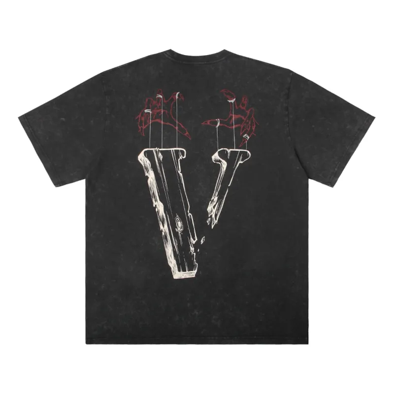 VLONE Marionette Logo Washed T-Shirt 'Black' VLTE24003 sold by KicksCrew