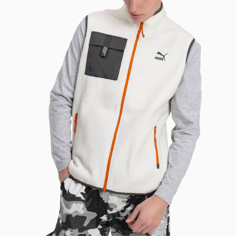Puma XTG Trail Fleece Full Zip Pocket Vest 'White Black Orange' 596728-64 sold by KicksCrew product image thumbnail 3