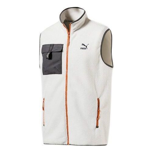 Puma XTG Trail Fleece Full Zip Pocket Vest 'White Black Orange' 596728-64 sold by KicksCrew